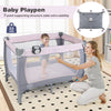 4-in-1 Convertible Portable Baby Playard Newborn Napper with Music and Toys-Gray - Gallery View 1 of 11