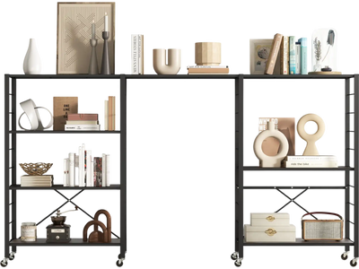 Costway 4-Tier Foldable Storage Shelf Rack Black 82541793 New