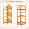 4-tier corner shelf with rubber wood frame, designed for easy assembly and space-saving in home or office.