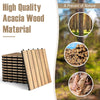 Acacia wood interlocking tile flooring set, 12 x 12 inches, ideal for garden, balcony, or poolside with durable PVC.