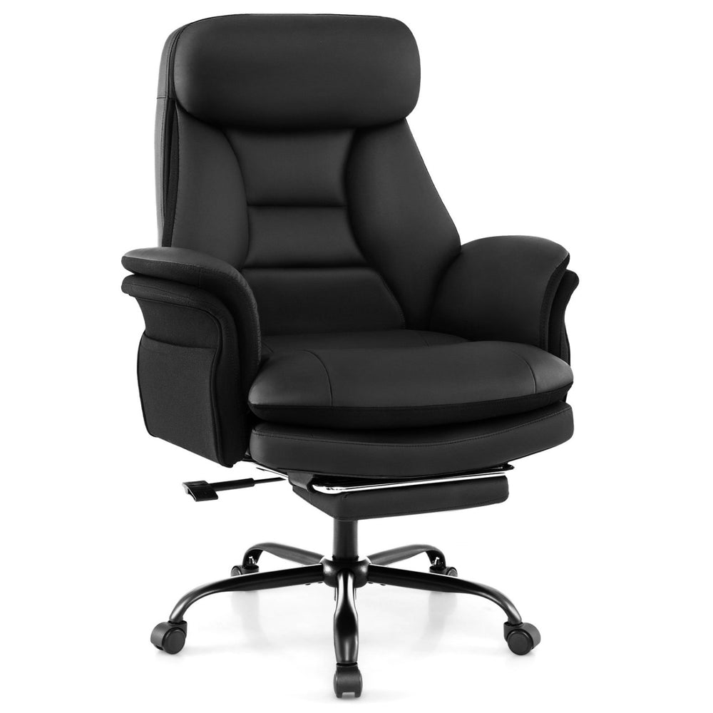 400 LBS Ergonomic Big and Tall Office Chair with Faux Leather-Black - Gallery View 1 of 1