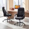 Big and tall adjustable high back leather office chair with ergonomic design and 400 lbs capacity for comfortable seating.