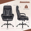 Adjustable high back leather office chair with a 400 lbs capacity, featuring a thick cushion and ergonomic design for comfort.