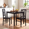 Black dining chair set of 2 with rubber wood frame and cross backrest, perfect for kitchen or dining room use.