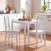 400 lbs Capacity Dining Chair Set of 2 with Cross Backrest and Rubber Wood Frame-White - Gallery View 1 of 7