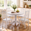 White dining chair set of 4 with cross backrest and sturdy rubber wood frame, perfect for kitchen or dining room use.