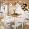 White dining chair set of 4 with sturdy rubber wood frame and cross backrest, perfect for kitchen or dining room use.