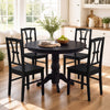 400 lbs Capacity Dining Chair Set of 4 with Cross Backrest and Rubber Wood Frame-Black - Gallery View 1 of 8
