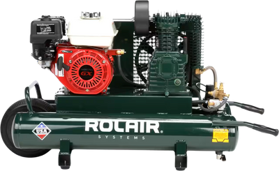 Rolair 4090HK17 Air Compressor Wheelbarrow Gas 9 gal. 5.5 HP Honda GX160 Engine Single Stage Pump Manufacturer RFB