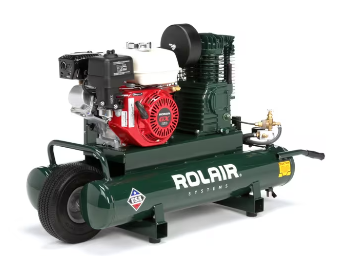 Rolair 4090HK17 Air Compressor Wheelbarrow Gas 9 gal. 5.5 HP Honda GX160 Engine Single Stage Pump Manufacturer RFB