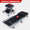 40" 2-in-1 mechanic creeper and Z-seat with 6 swivel casters, designed for comfort and durability in garage use.