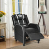 Massage Racing Gaming Single Recliner Chair-White - Gallery View 1 of 13