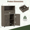 40" bathroom storage cabinet in oak features two drawers, a removable shelf, and stylish barn doors for versatile organization.