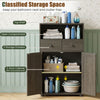40" bathroom storage cabinet in oak with drawers, open compartment, and removable shelf for organized essentials.