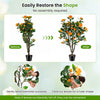 40-inch artificial camellia tree with 37 vibrant flowers in a cement-filled pot, perfect for easy decoration in any.