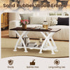 40-inch farmhouse coffee table with walnut finish, featuring a 2-tier design and X-shaped support for living room.