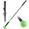 40-inch golf swing trainer aid with weighted green head, fiberglass shaft, and ergonomic grip for improved balance and.