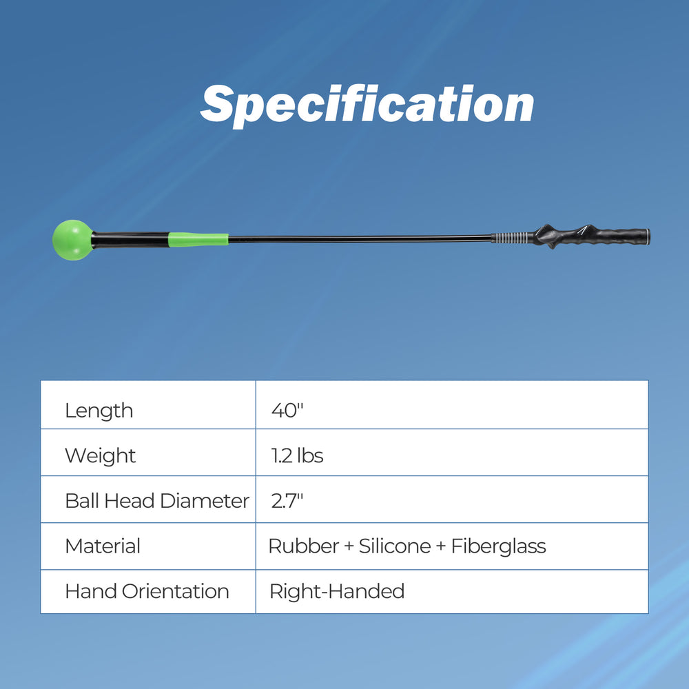 40-inch golf swing trainer aid with weighted head, ergonomic handle, ideal for right-handed golfers, for practice and.
