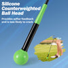 40-inch golf swing trainer aid with green silicone counterweighted ball head for improved grip and balance during.