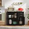 40 Inch Modern Kitchen Sideboard Buffet Cabinet with 2 Drawers and Adjustable Shelf-Black - Gallery View 1 of 10