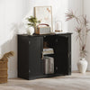 Black 40-inch modern kitchen sideboard buffet cabinet with 2 drawers and adjustable shelf, perfect for versatile.