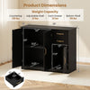 Modern black kitchen sideboard buffet cabinet with adjustable shelf and two drawers, perfect for organized storage.