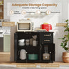 Modern black kitchen sideboard buffet cabinet with spacious countertop, 2 drawers, and adjustable inner shelf for.
