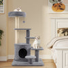 40 Inch Multi-level Cat Tower with Condo and Dangling Jingle Ball-Gray - Gallery View 1 of 9
