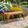 40 Inch Outdoor Bench with Slatted Contoured Seat for Deck Entryway-1 Piece - Gallery View 1 of 9