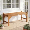 40-inch outdoor bench with a slatted contoured seat, made of wood, perfect for deck entryway seating.