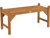 40-inch outdoor bench with slatted contoured seat in natural wood finish, perfect for deck or entryway seating.