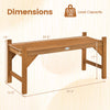 40-inch outdoor bench with slatted contoured seat, dimensions shown, 530 lbs load capacity for deck or entryway use.