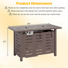 40-inch brown outdoor propane fire pit table with removable lid, lava rocks, and adjustable flames for patio gatherings.