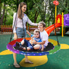 40 Inches Saucer Tree Swing Round with Lights for Kids and Adults-Multicolor - Gallery View 1 of 10