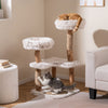 Modern 40” cat tree tower features luxury real wood branches, two padded perches, and scratching posts for active cats.