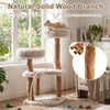 Modern 40” cat tree tower features natural wood branches, two padded perches, and a stylish Boho design for pets.