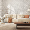 Lightweight 3D wall panels in white with decorative diamond patterns, ideal for stylish interior decoration.