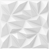 3D wall panel featuring decorative diamond patterns in white, made from lightweight PVC for easy installation and.