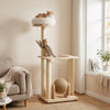 Multi-level 40" solid wood cat tree features a cozy perch, sisal posts, and a space capsule for active play and rest.