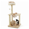 Multi-level 40" solid wood cat tree features a space capsule, sisal posts, and a cozy perch for playful cats.