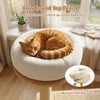 Cozy round top perch with a removable cushion, designed for the 40" solid wood cat tree for comfortable napping.