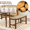 40-inch wood bench with solid rubber wood frame and hand-woven seagrass seat, ideal for dining rooms and entryways.