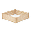 Natural fir wood raised garden bed measuring 40" x 40" with reinforced corners, perfect for growing herbs and.