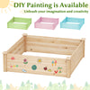 40" x 40" outdoor wood raised garden bed in natural fir, perfect for growing plants, with DIY painting option available.