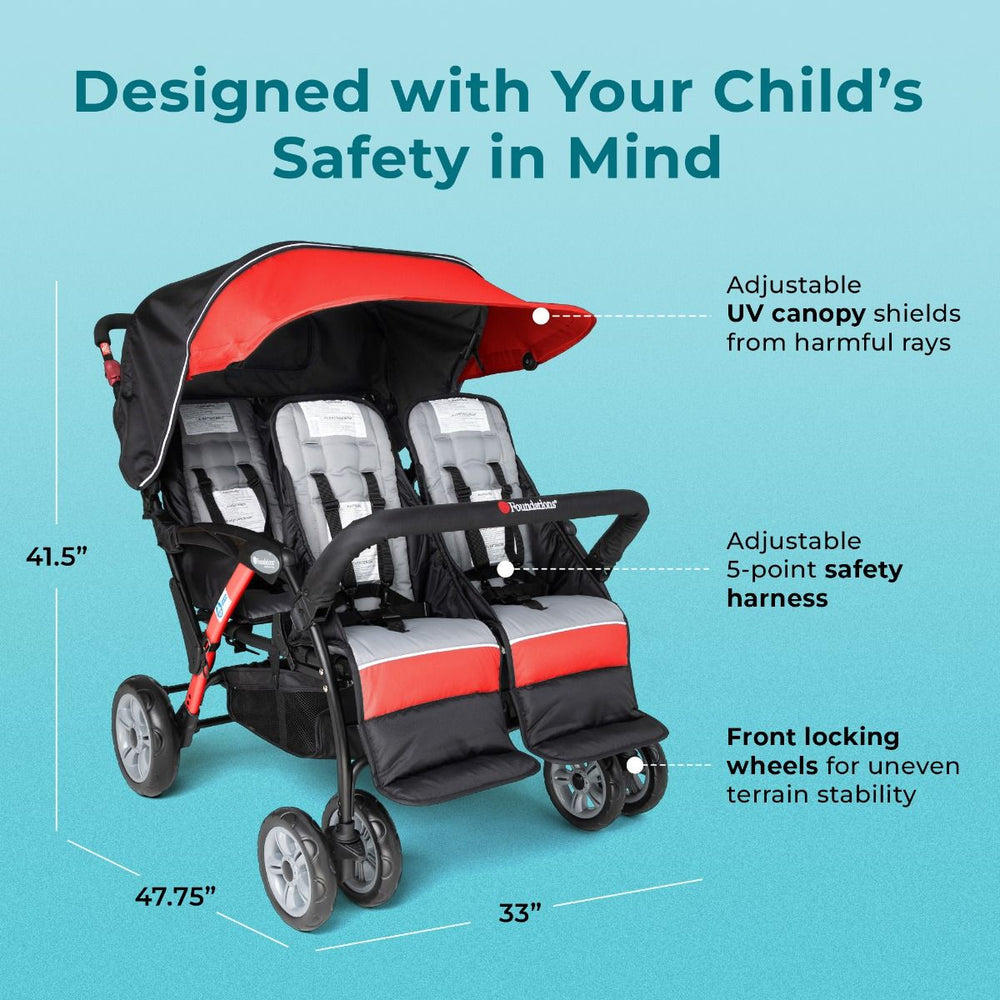 Gaggle Compass Quad 4 Seat Stroller New