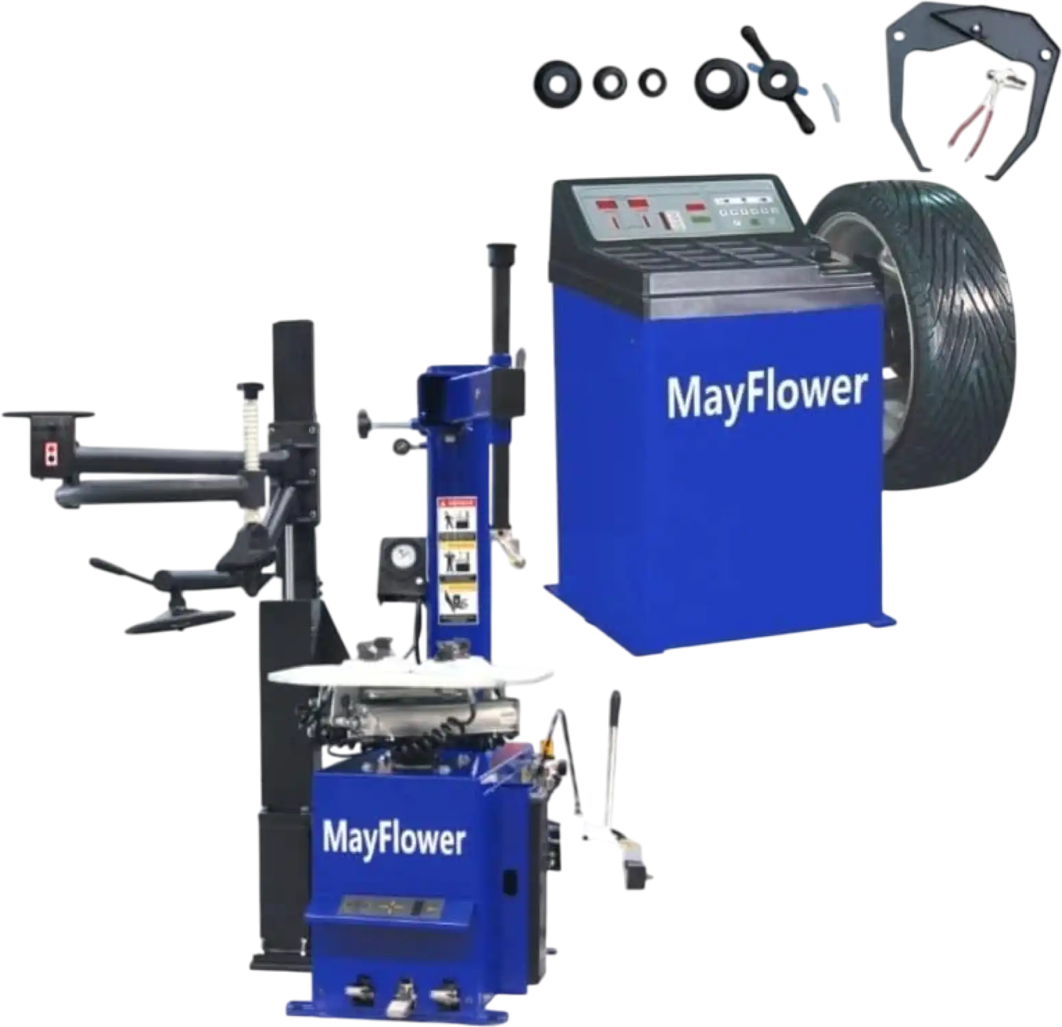 Mayflower Tools 960 + 680 1.5 HP Automatic Tire Changer with Assist Arm and Electronic Wheel Balancer Combo New