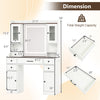41.5-inch white makeup dressing table with adjustable lighted mirror, storage drawers, and built-in power outlets for.