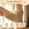 Close-up of the real pear wood branch on the 41-inch tall modern cat tower with rich wood grain and reliable stability.