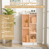 41-inch white 5-cube floor bookcase with varied compartment sizes for books, plants, and decorations, featuring.
