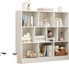 Wooden toy storage organizer with 10 open cubes in white, ideal for kids' rooms, providing easy access and ample.